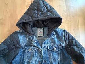 Refinery Republic Men's Size M Quilted Sleeve Denim Hooded Jacket